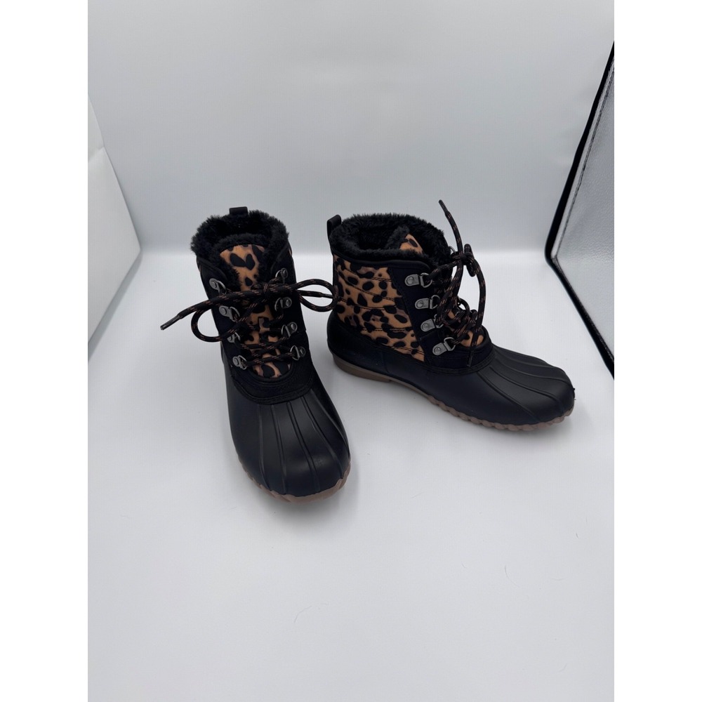 Baretraps Womens Black Leopard Boots Size 6M - BT27783